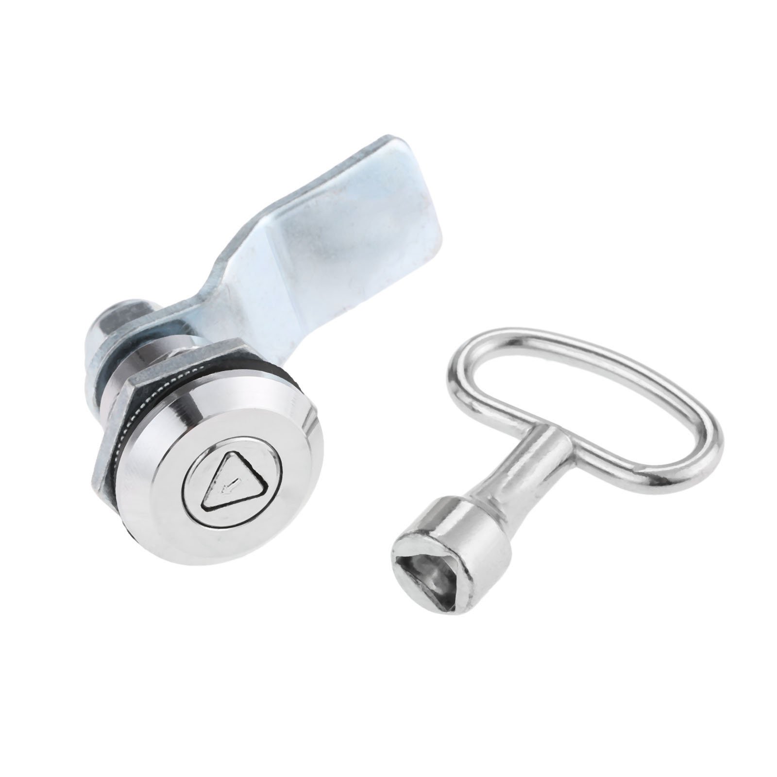 Hicello 25mm Triangle Tubular Cam Lock, Cabinet Door Lock Electric Box Lock with Triangular Socket Key for Outdoor Cupboards RVs Distribution Cabinets