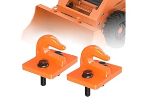 MKING Tractor Bucket Hook 3/8"（2 Pack） Grade 70 Forged Steel Bolt-On Grab Hook with Backing Plate for Tractors, Trailers, UTVs, Trucks Orange-1