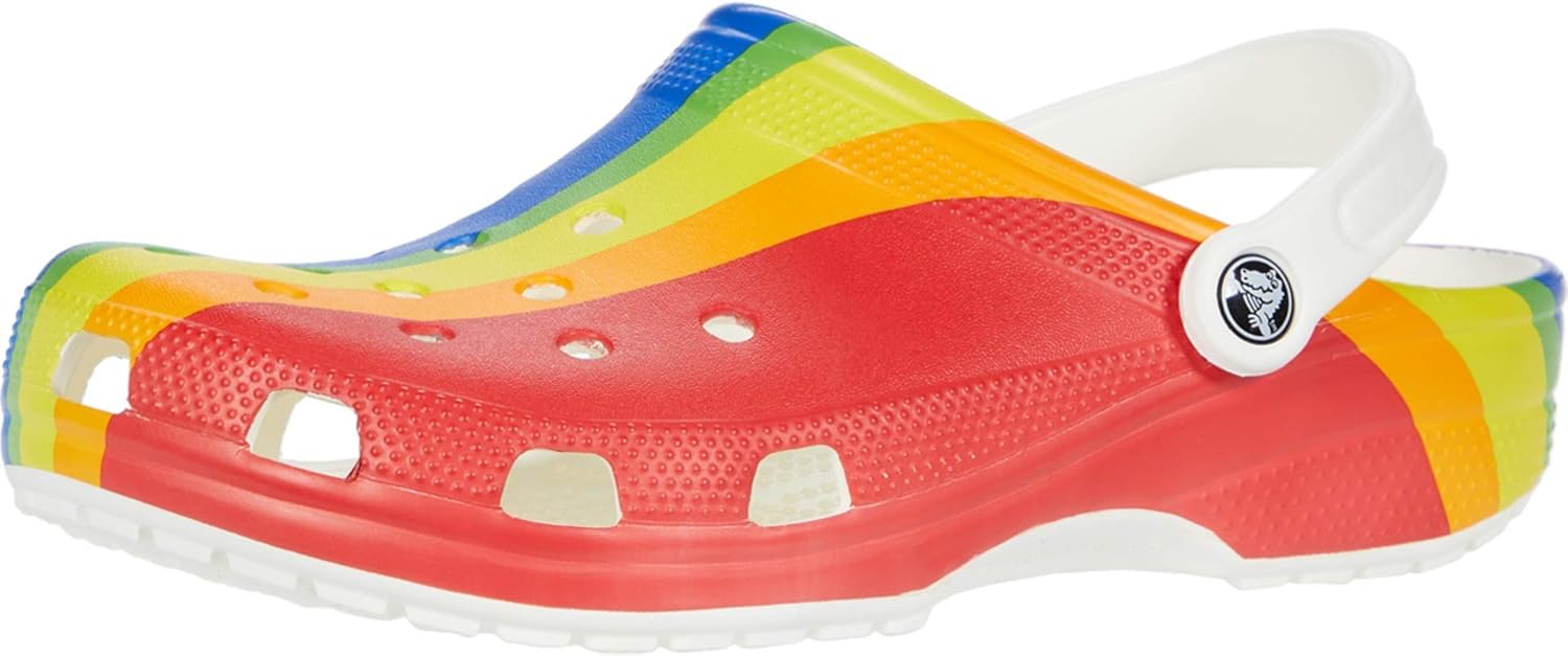 Crocs Zueco clásico para Adultos, Unisex, diseño gráfico, Arcoiris