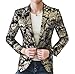 Ouye Men's Golden Single Breasted 2 Button Sport Coat , Golden, US XL - Chest 46
