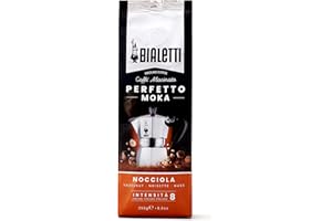 Bialetti - Perfetto Moka Nocciola: Medium Roasting Ground Coffee, Hazelnut Aroma, 8.8 Oz - 250g, Bag with Flavour-Saving Valve