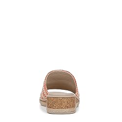 BZees Womens Breezy Slide Sandal Coral/Tan Raffia 9 M