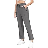 Womens Joggers with Pockets Waterproof Cargo Hiking Pants UPF 50+ Lightweight Quick Dry for Workout Travel HH24012