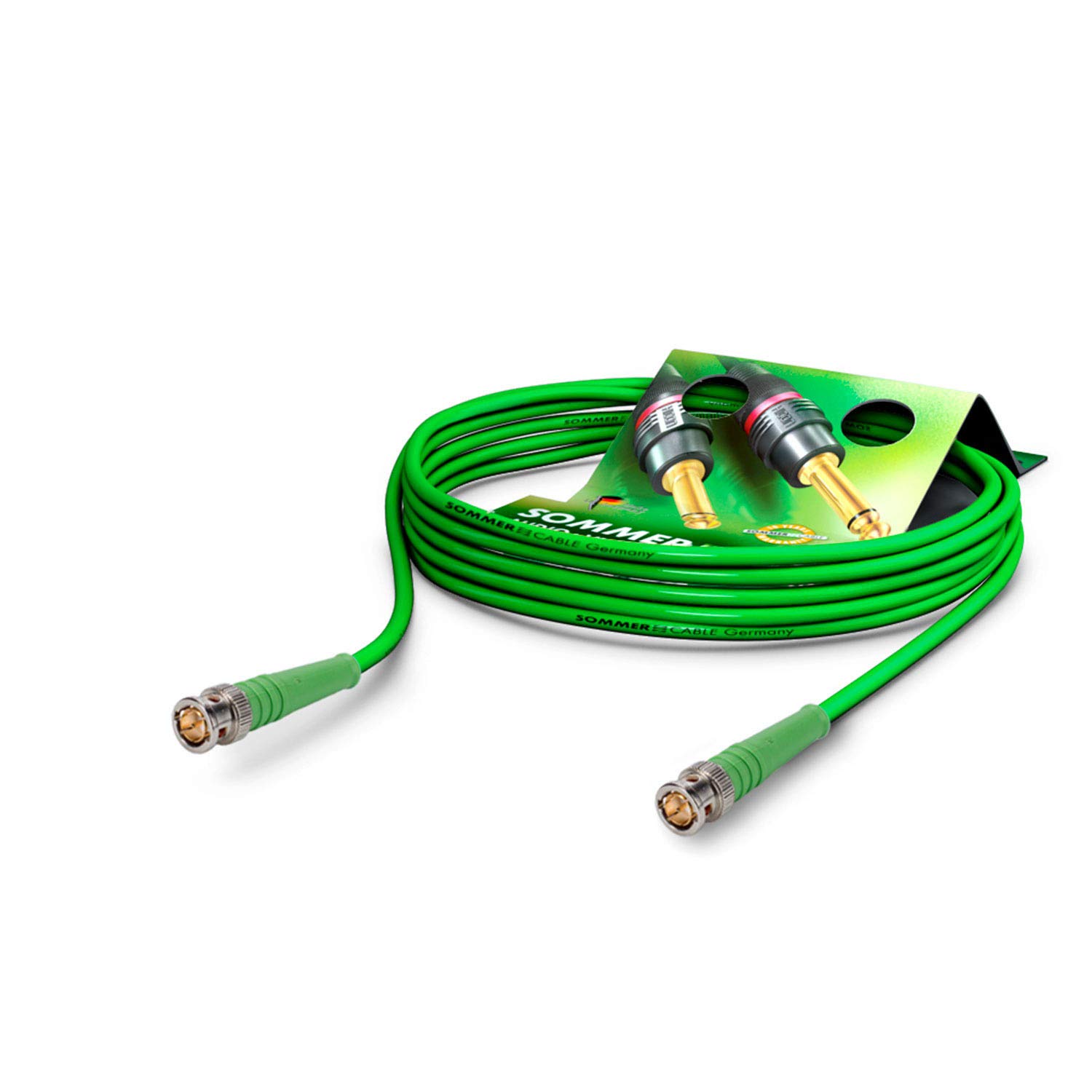 Sommer Cable - BNC Coaxial Video Cable 75 Ω - HD/3G/6G/12G-SDI / 4K-UHD SC-Vector 0.8/3.7 - BNC/BNC Hicon - Green 3,2ft (1m) - Made in Germany