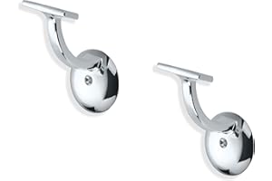 ZAUYX 2 Pack 3 Inch Polished Chrome Handrail Stair Brackets Stair Heavy Duty Stair Brackets Support Handrail Brackets for Stairways