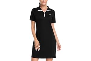 MoFiz Women's Golf Tennis Dress Sports Polo Dress Short Sleeve Quick Dry Casual Workwear Button