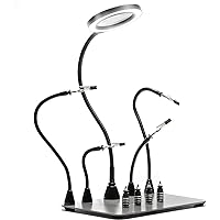 SainSmart Magnetic Helping Hands Soldering Station with an 11.1 x 7.1 Inch Larger Base, 5X LED Magnifying Lamp, 4 PCB Circuit