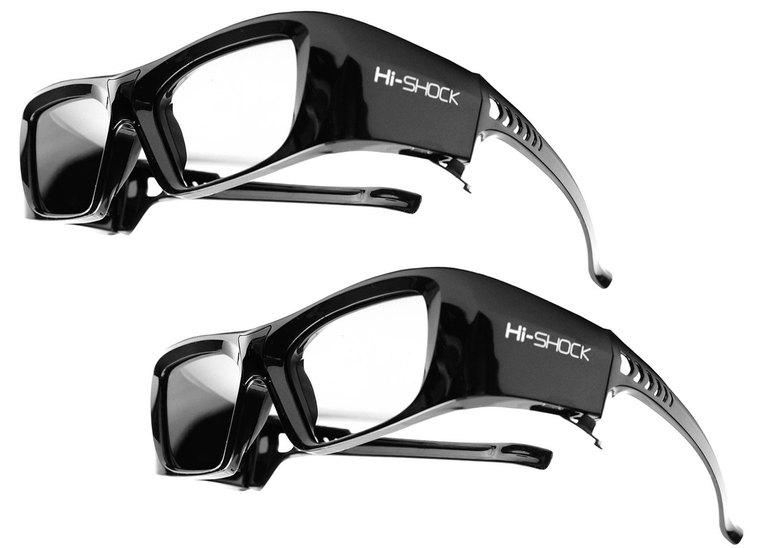 2X Hi-Shock RF Pro Black Diamond | 3D Glasses for Sony, JVC, EPSON RF 3D Projectors | comp. with Sony HW65ES, VW300ES, VW320 TDG-BT500A [120 Hz | RF | Rechargeable | 39g]