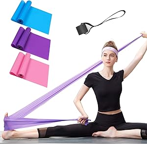 Resistance Bands Set, 3 Pack Professional Latex Elastic Bands for Home or Gym Upper & Lower Body Exercise, Physical Therapy, Strength Training, Yoga, Pilates, Rehab, Blue & Purple & Pink