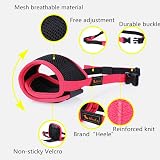 HEELE Dog Muzzle Breathable Mesh Nylon Adjustable Loop Black-Red M view 3
