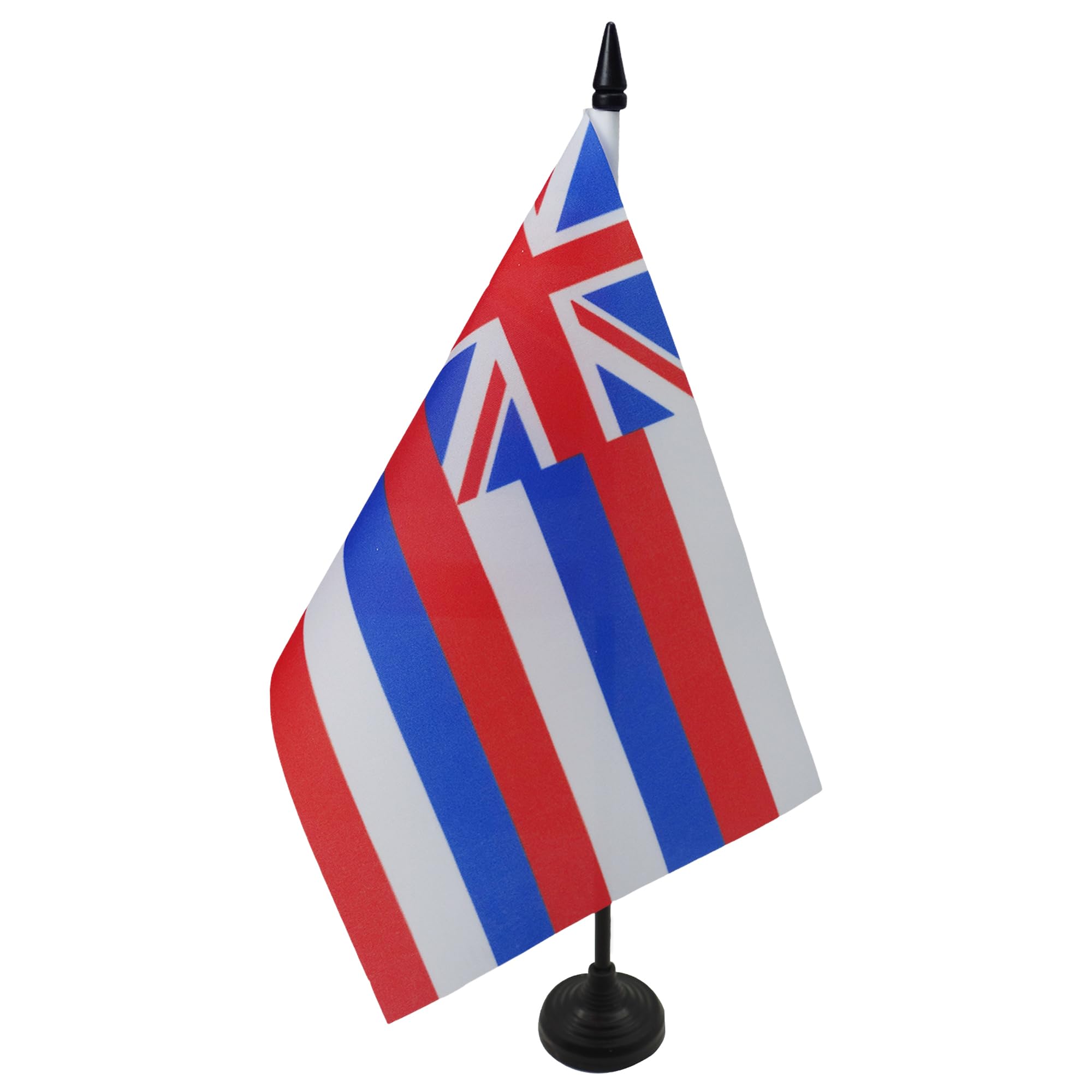 AZ FLAG Hawaii Table Flag 5'' x 8'' - US state of Hawaii Office Decoration 100% Polyester 21 x 14 cm - Mini Desk Flag with Pole and Black Plastic Base