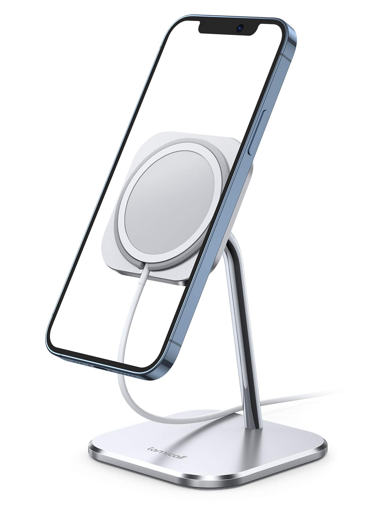 Lamicall Phone Stand for MagSafe Charger - Adjustable Aluminum Charging Dock Standby Holder Mount Cradle Desk for iPhone 17 Air, 17, 17 Pro, 17 Pro Max, 16 15 14 13 12 Series [Charger is not Included]