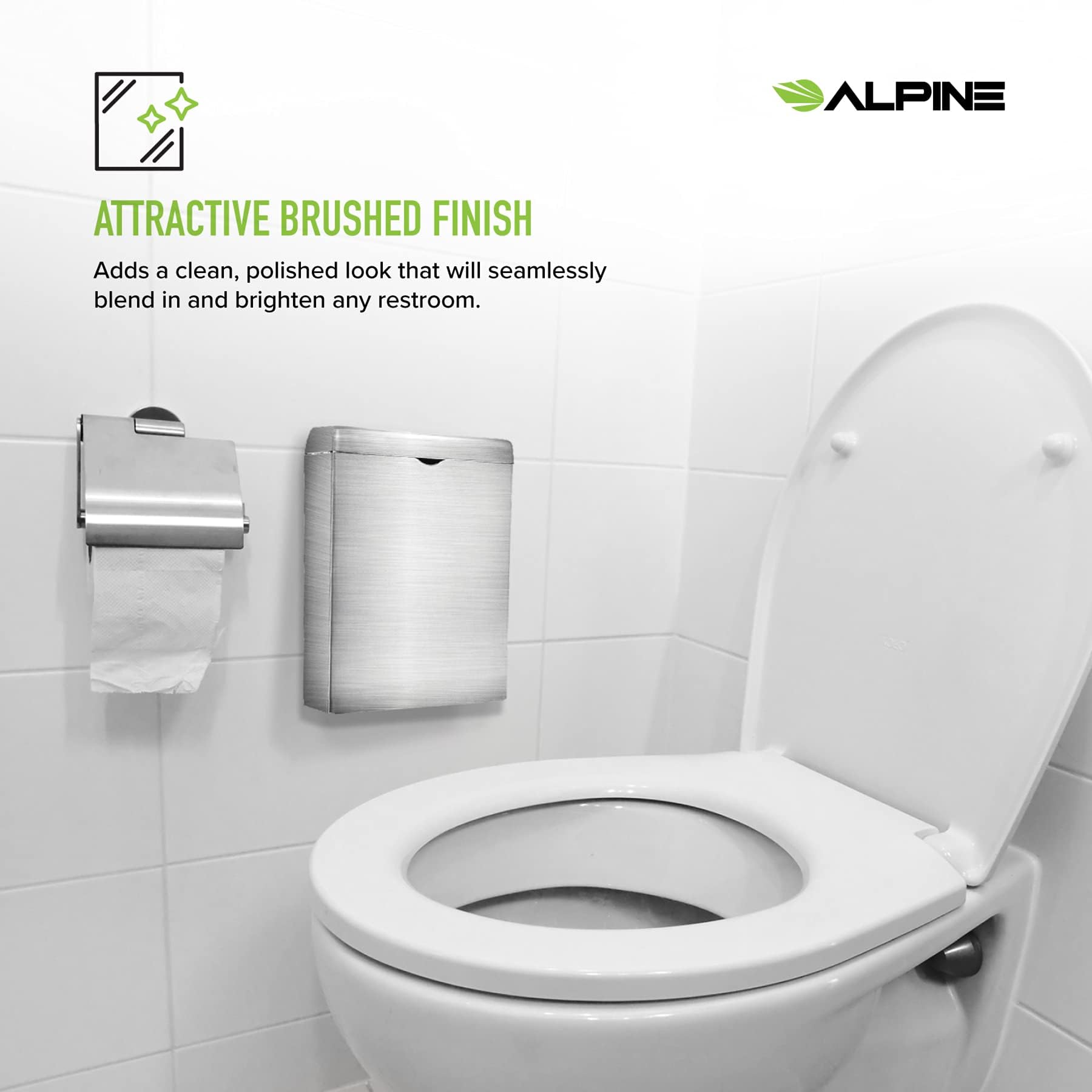 Mua Alpine Sanitary Napkin Receptacle Wall Mounted Tampon Holder For mua-alpine-sanitary-napkin-receptacle-wall-mounted-tampon-holder-for