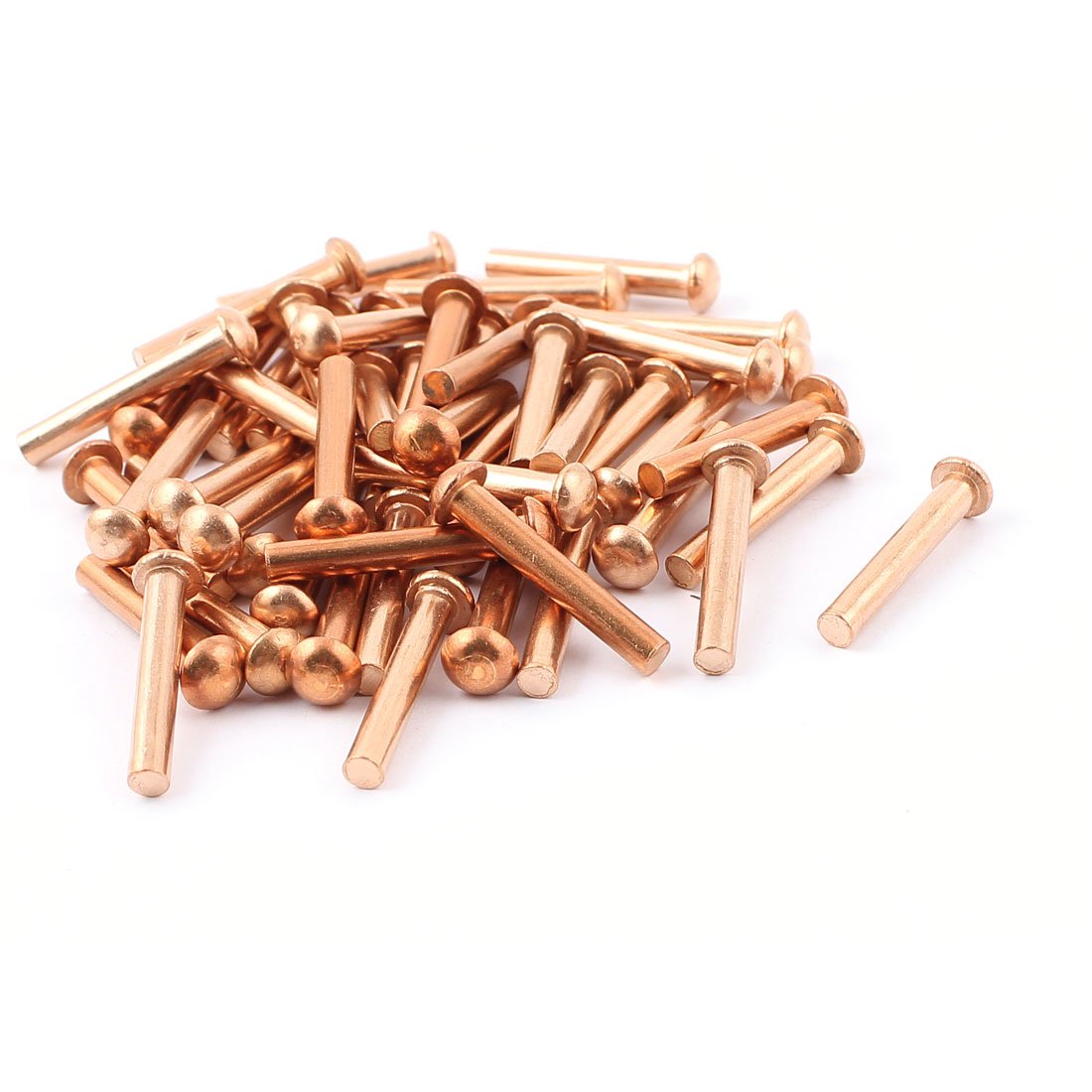 Sourcingmap 50 Pcs 5/32" x 1" Round Head Copper Solid Rivets Fasteners