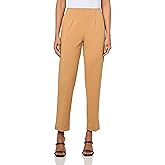 Elastic No Waist Faux Zip Front Ankle Pant