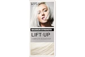 KISS Lift Up Complete Hair Bleach & Icy Silver Toner Kit, Gentle Conditioning Formula that Reduces Brassiness, Complete 6-Pc DIY Bleach Kit, ICE