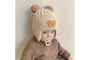 Thick Warm Hat for Winter, Featuring Cute Cartoon Designs for Boys Girls Ear-Protection for During Outdoor Activities