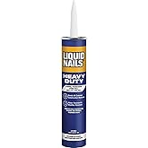 Liquid Nails 10 oz Heavy Duty Construction Adhesive | Waterproof Interior/Exterior Glue Bonds Wood, Drywall, Subfloor, Panel &amp; Tile, Strong Bond