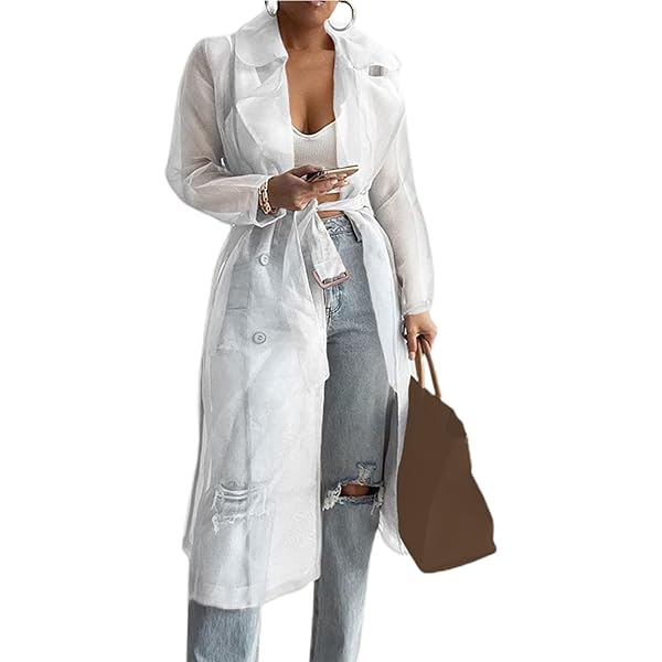 ジャケット・アウター Classical Open Sleeve Trench Coat Amazon.com: Bluelans Women's Fashion See Through Trench Coat