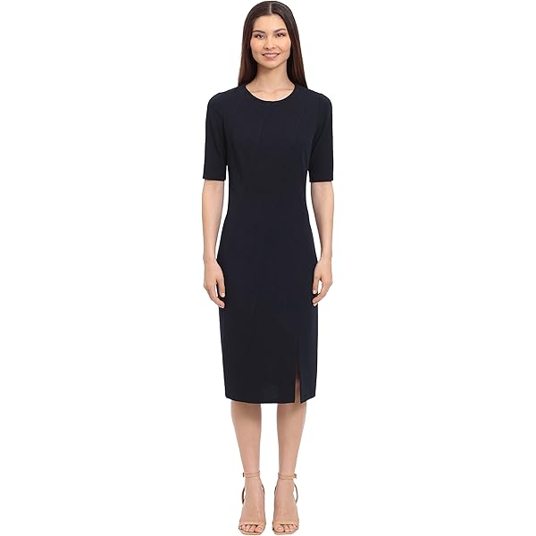 Donna Morgan Women's Mock Neck A-Line Dress With Twist Neck Detail