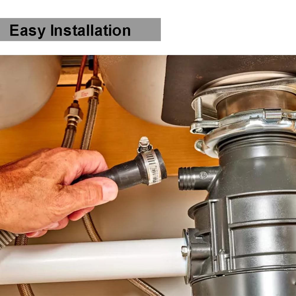 Universal Dishwasher Drain Hose - 6 Ft Discharge Hose - Corrugated and Flexible Dishwasher Hose Drain Replacement with Clamp