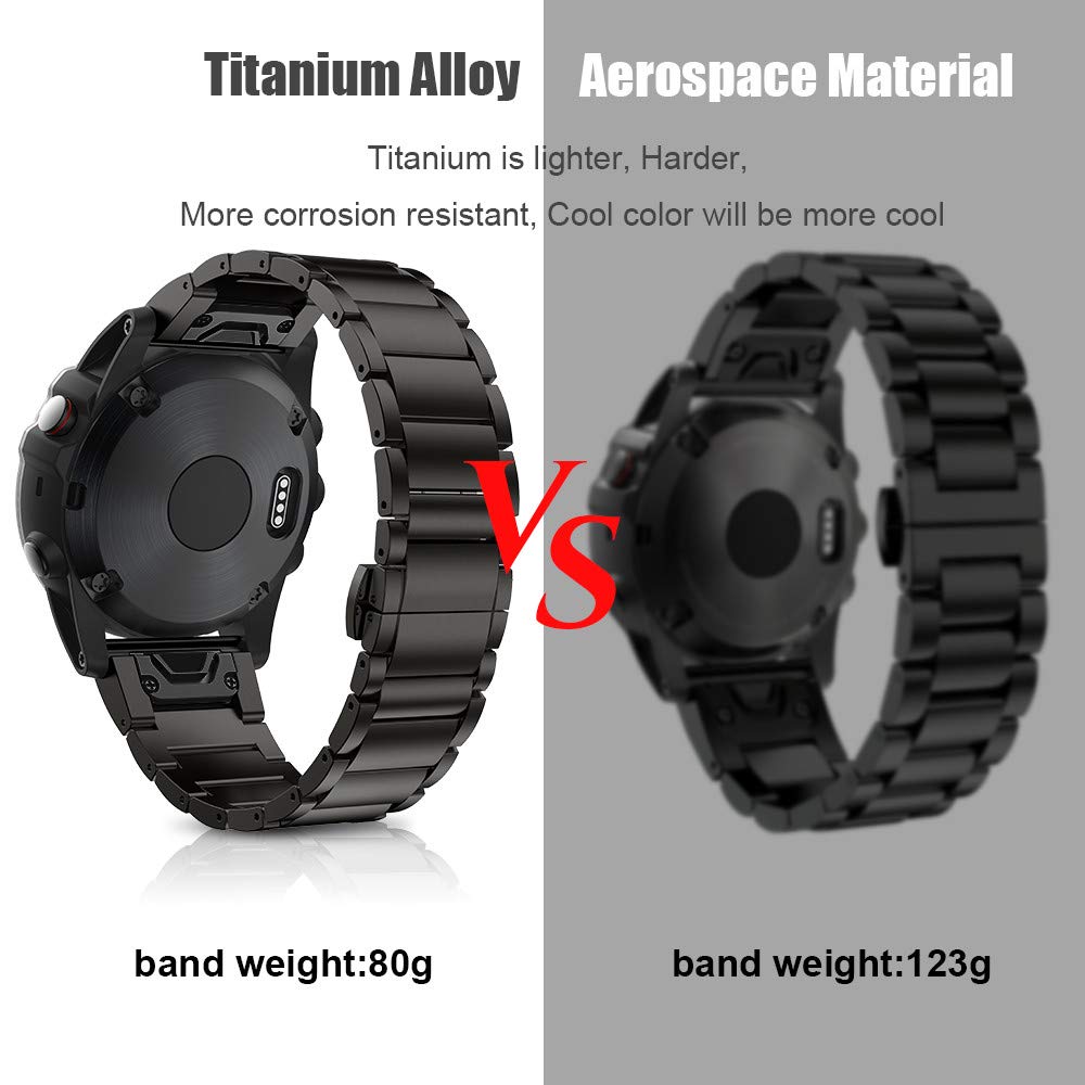 NotoCity Titanium Correa para Garmin Fenix \u200b\u200b6X 6X Pro/Fenix \u200b\u200b5X 26 mm  Quick-Fit Titanium de Aleación Pulsera de Repuesto para Garmin 5X Plus/Fenix  \u200b\u200b3 Fenix 3/5x/6x, Model 1 Fenix \u200b\u200b3 HR Electrónica