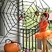 Evergreen Flag Giant Spider Web and Giant Spiders Halloween Decoration, Spooky Outdoor Décor for Halloween, Haunted House Decorations