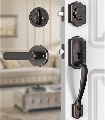 Copper Creek FZ2610XKLL-PS Craftsman Front Entrance Handleset in