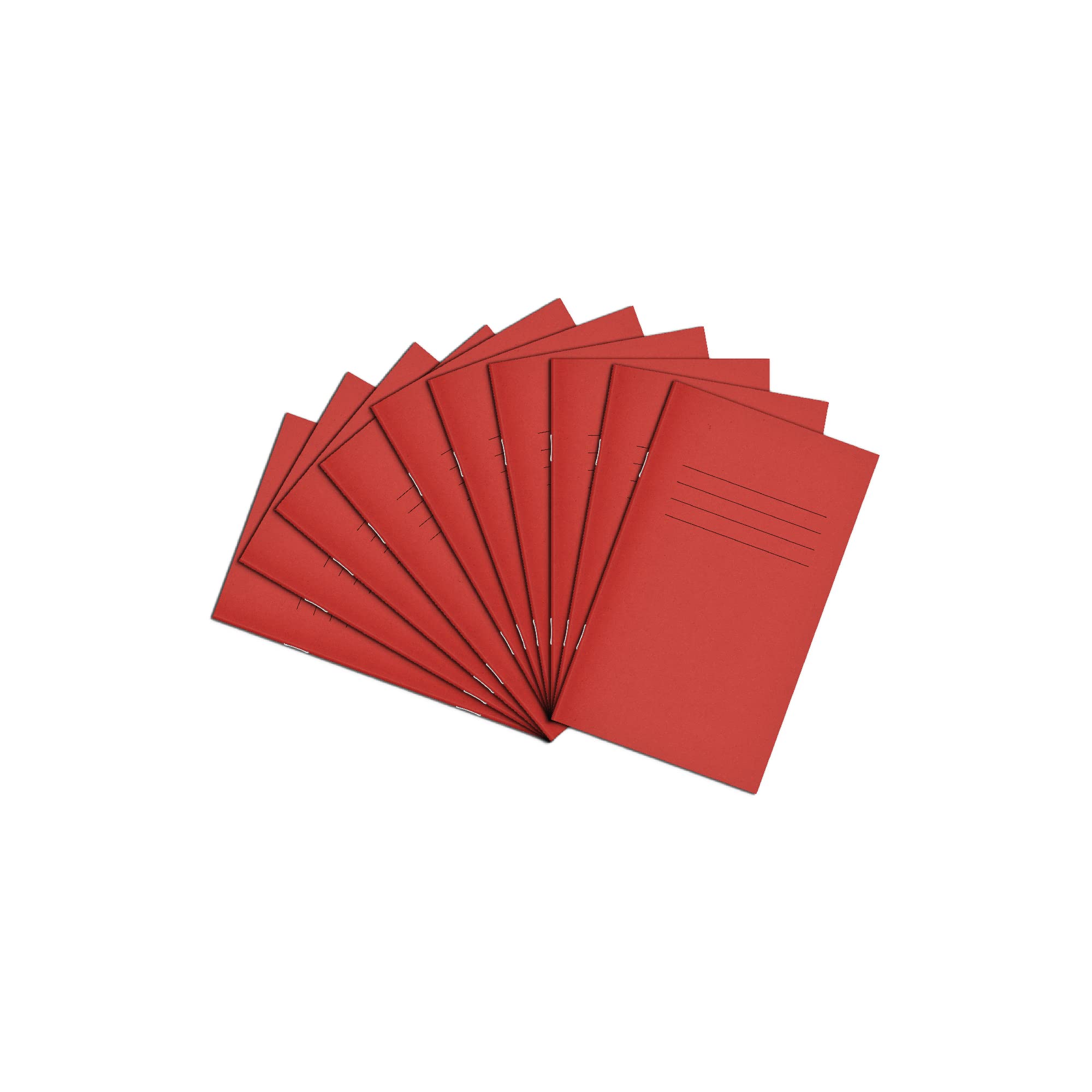 Rhino A6+ Exercise Books, 48-Page / 7mm Lined Paper Notebook, 10-Pack, Writing Book, Office & School Stationery Supplies, Red