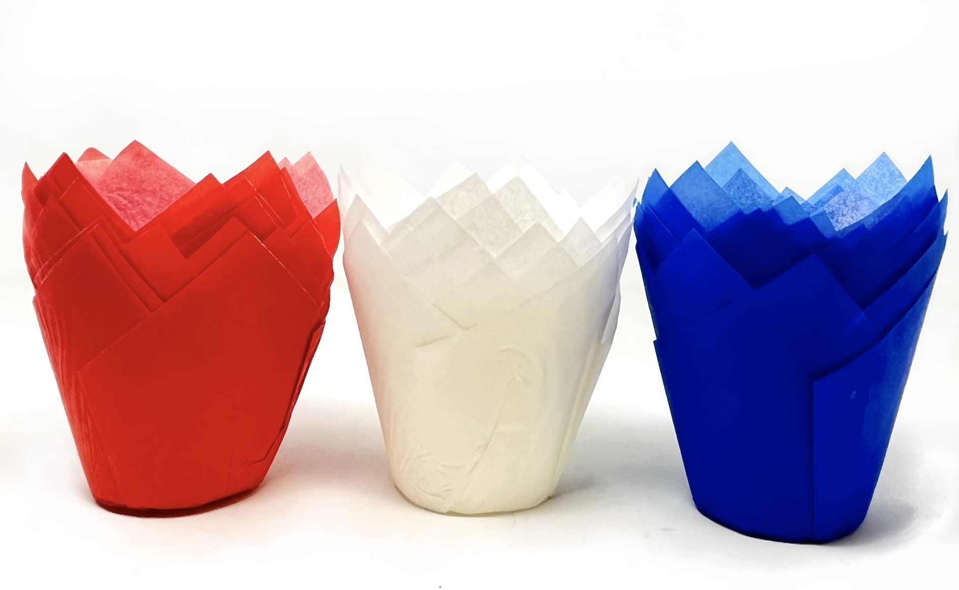 Bakery Direct Coronation Tulip Muffin Wraps - Red, White & Blue - Union Jack (Red, White & Blue, 50)