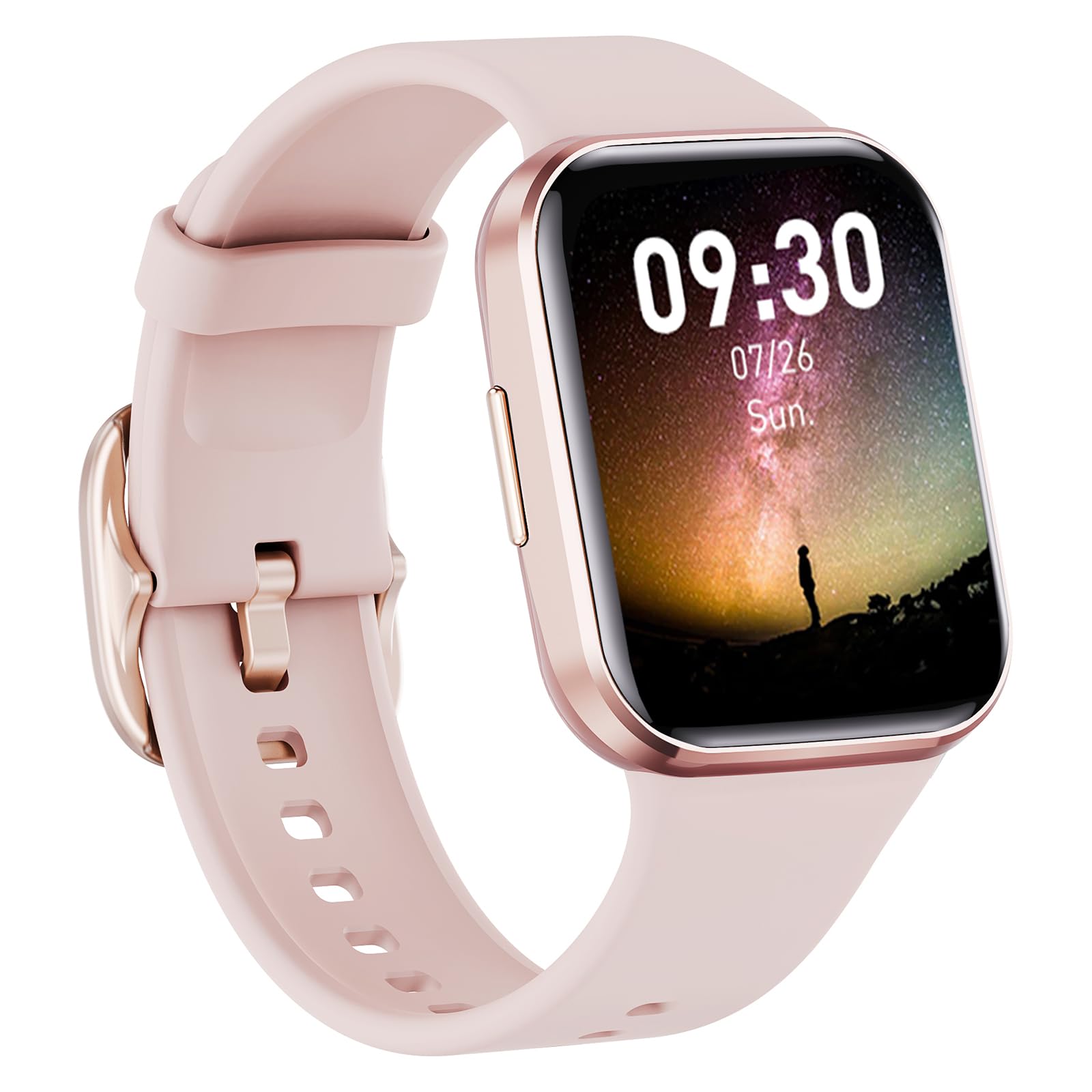 WalkerFit Smart Watch, A1 Smart Watches for Women, Android Smart Watch for iPhone Compatible, Pink