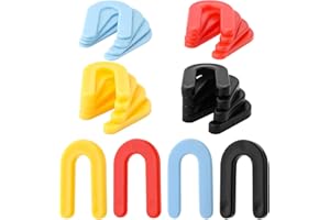 100pcs Plastic Shims, Horseshoe Shim Spacers U Shims Spacers Plastic Shims for Leveling Black 1/4", Yellow 3/16", Red 1/8", B