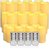 CLTNIKET 24-Pack LED Flameless Candles with Remote Control -Remote flameless Candles- Timer Candles -3D Flame Perfect for Halloween Christmas Parties,Wedding,Home Decor,Gift and Special Occasions.