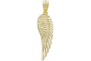 Charm America - Gold Angel Wing Charm - 10 Karat Solid Gold