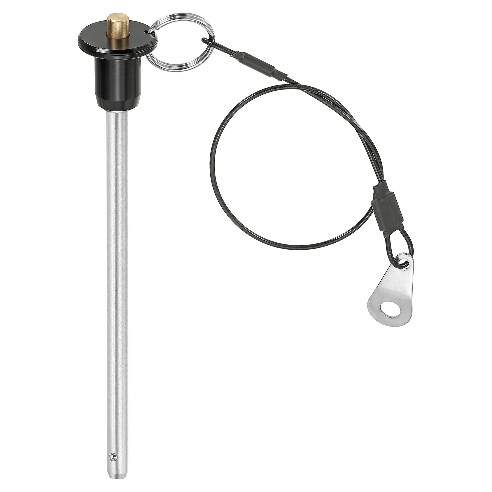 PATIKIL Quick Release Pin 1/4" x 3.94", Ball Locking Pin 304 Stainless Steel Quick Release Fastening Safety Locating Pins with Push Button 25 cm Lanyard Cable (6 x 100mm)