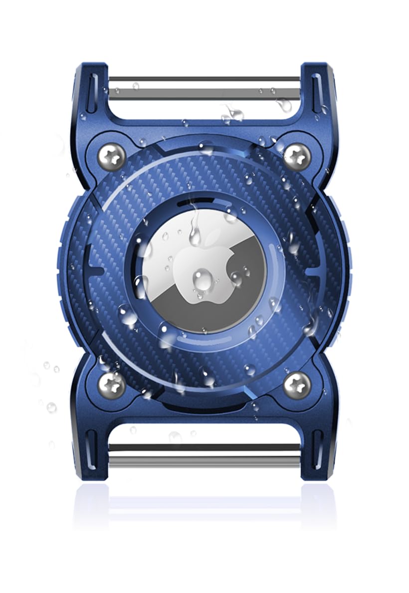 Compatible with Airtag Dog Collar Holder, Airtag Holder for Dog Collar with Removable Metal Loop, Sturdy TPU, Lightweight, Compact Size, Fits 1" Width Collar