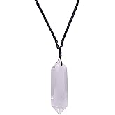2 Inches Large Healing Crystal Necklace Natural Mineral Pendant with Adjustable Cord