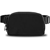 Anti-Theft Fanny Pack for Women & Men, Lightweight Secure Crossbody Waist Bag with Anti-Slip Adjustable Strap for Travel, Hiking, Running, Water-Resistant Belt Bag, Everyday Essentials Organizer Black