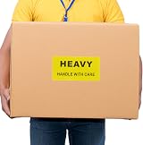 HYBSK 2x4 Inch Heavy Handle with Care Shipping Labels 200 Roll Yellow Warning view 6