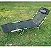 Outsunny Folding Chaise Lounge Pool Chairs, Outdoor Sun Tanning Chairs with Pillow, Reclining Back, Steel Frame & Breathable Mesh for Beach, Yard, Patio, Black