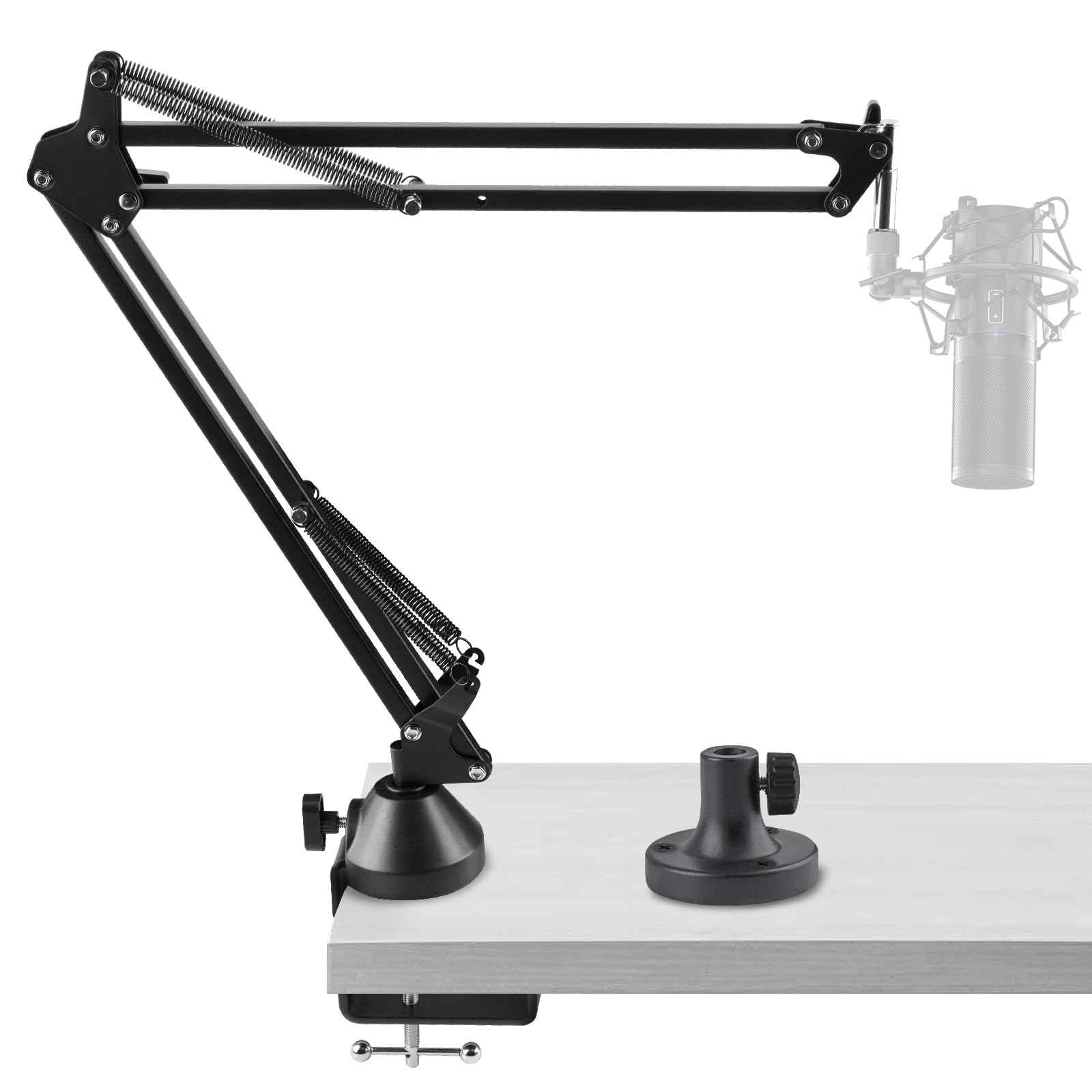 Geekria for Creators Microphone Arm Compatible with TONOR TC-777, TC20, TC30, TC-2030 Mic Boom Arm Mount Adapter with Tabletop Flange Mount, Suspension Stand, Mic Scissor Arm, Desk Holder