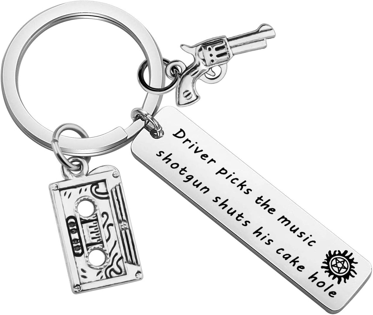 bobauna Keychain Driver Picks A Music Shotgun Shuts His Cake Hole Inspirational Gift For Fan Driver (driver music shotgun keychain)