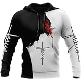 Colonghsou 3D Christian Jesus Hoodies for Men Women Unisex Praying Hands Sweatshirt Pullover king Printed sweater