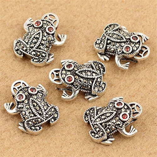 MFMei Thai Sterling Silver Marcasite Frog Dangle Bead (CY146)
