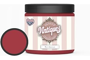 Vintiques Chalk & Mineral Paint plus color card, Matte Finish- Easy Application for DIY Projects - Furniture, Wood, Metal, Home Decor and More, Bordeaux, 8oz
