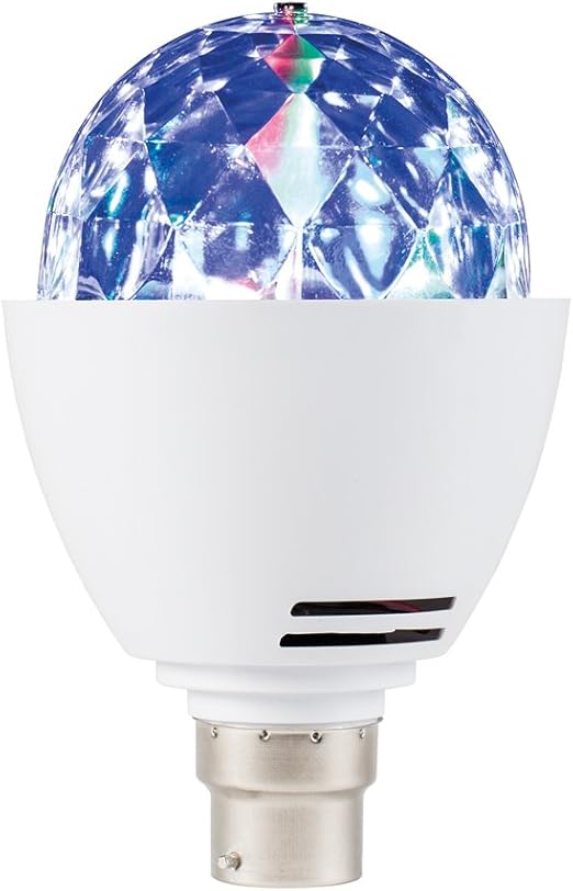 JML LED Disco Ball Light Rotating MultiColoured Lightbulb B22
