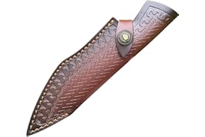Leather Knife Sheath, Straight Knife Holster Knife Blade Cover Belt Knife Case for Hunting, Leisure and Kitchen