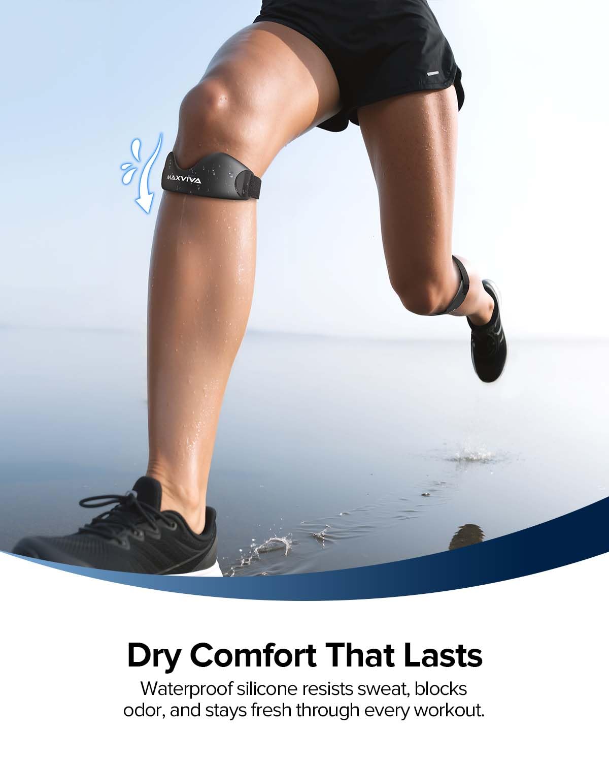 Patellar Tendon Support Strap 2 Pack, Knee Brace for Women & Men, Patella Band for Running Hiking Basketball Gym Fitness Tennis Badminton Cycling, Offers Relief from Meniscus Tear and Knee Pain. Black