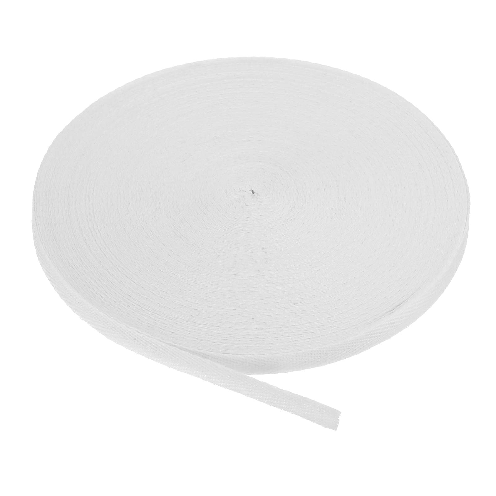 PATIKIL Cotton Twill Tape 10mm(3/8 Inch) 50 Yards Cotton Ribbon Bias Binding Tape Herringbone Webbing Trim for Sewing Gift Wrapping Craft DIY White - 45m