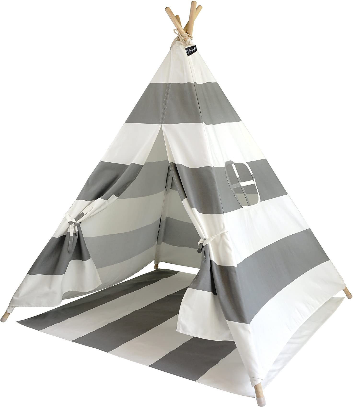Hej Lønne Teepee Tent for Children (Grey Stripes)